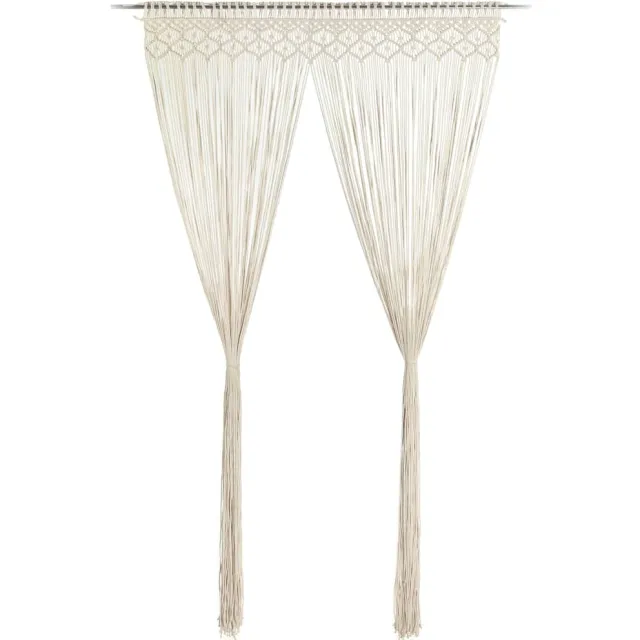 vidaXL Gordijn macramé 140x240 cm katoen Crème