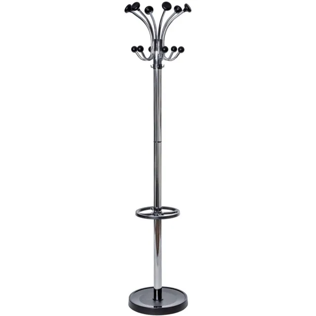 Maul MAULnubis Kapstok chrome - 20 haak - standvoet - zilver - 1 stuk - Ø 40 x 177.5 cm - MAUL zilver|zwart