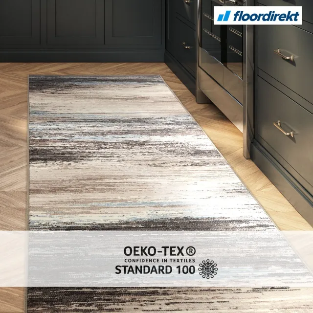 Floordirekt Vloerkleed Op - Multi Loper - Modern Antislip Woonvloerkleed - Grijs-Beige - 80 x 450 cm