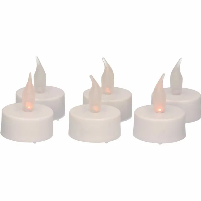 Anna's Collection LED theelichtjes - 6x stuks - wit - met timer functie - waxinelichtjes - kaarsen