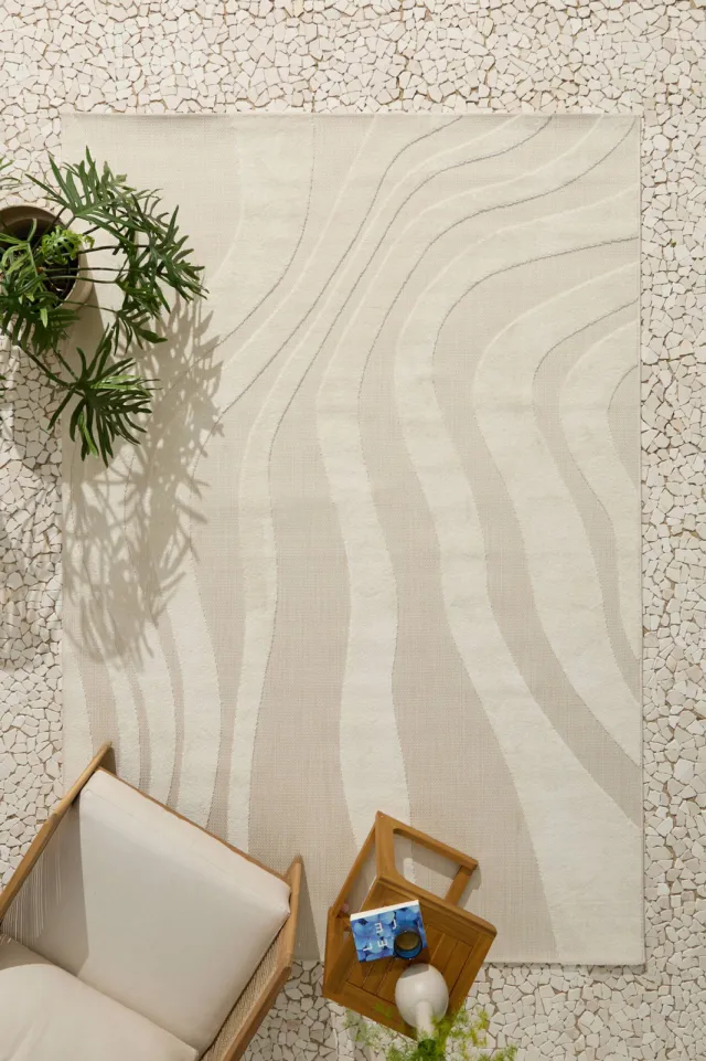 NOUS Living binnen- en buitenvloerkleed Tahlita crème, foto 2