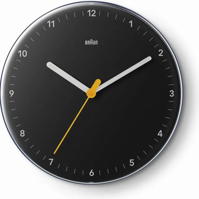 Braun BC26B - Wandklok - Analoog - Rond - Kwarts veegbeweging - Zwart
