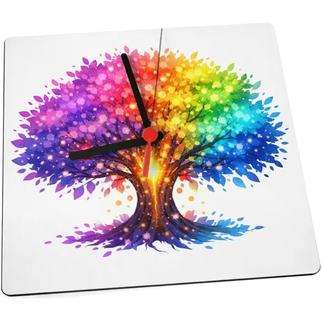 Mr Cadeautjes Klok 19 x 19 - design Een fantasierijke vlindercompositie waarin één grote vlinder | cadeau Wit
