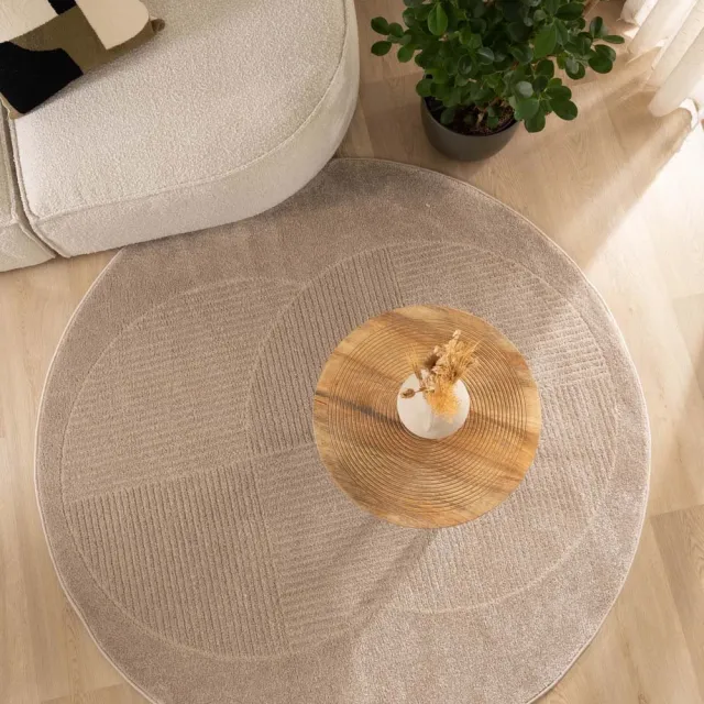 Nordic Weavers Scandinavisch vloerkleed rond - Contour Circle beige 100