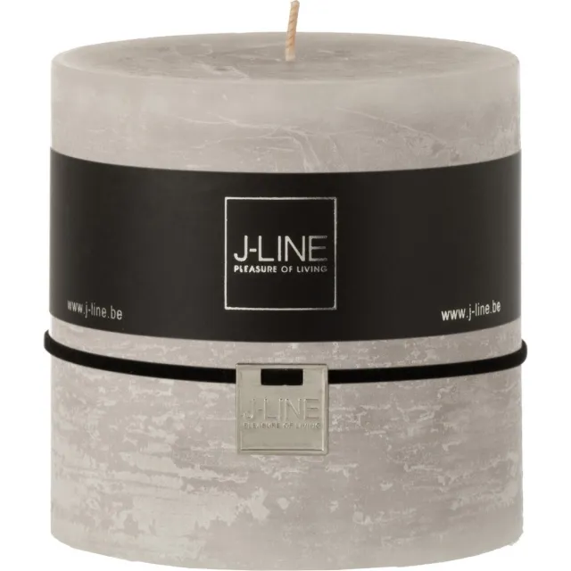 J-Line cilinderkaars - lichtgrijs - large - 75U - 6 stuks