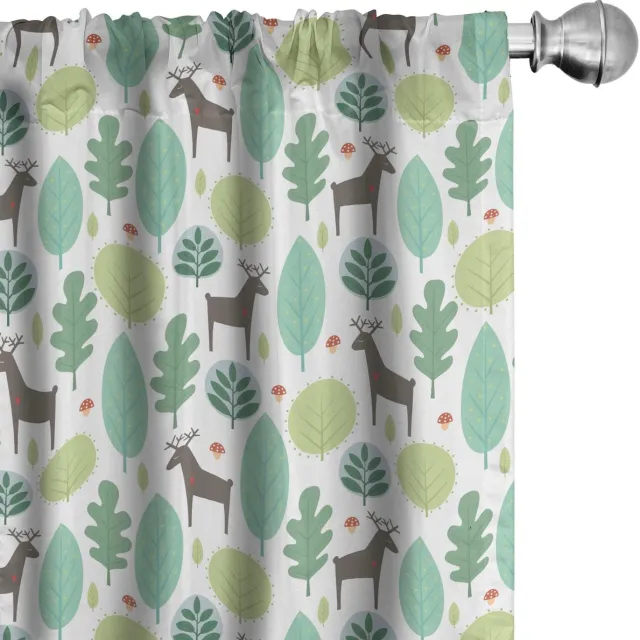 ABAKUHAUS Herten gordijnen – Set van 2 – 75x245 cm – Multicolor microvezel Mehrfarbig