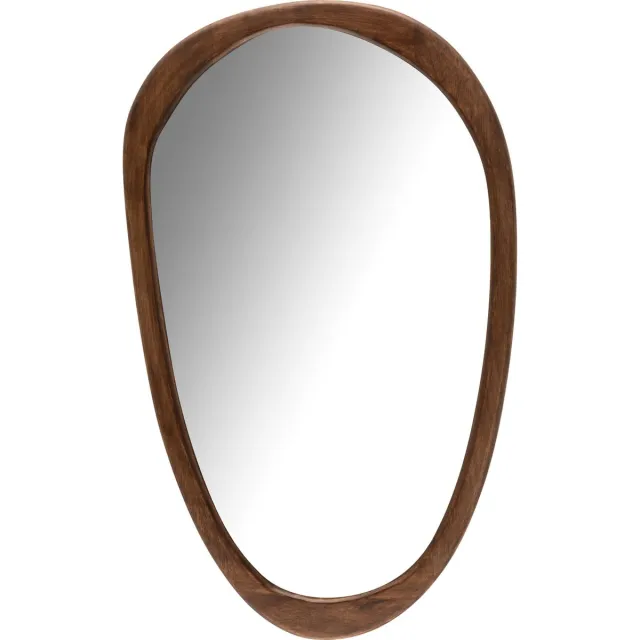 J-Line spiegel Onregelmatig - hout - donkerbruin - large - 51 x 83 cm