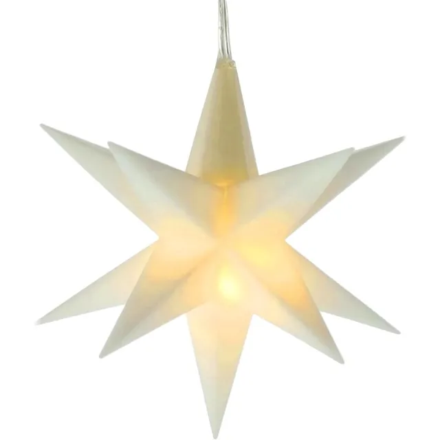 Annas Collection LED Kerstster 3D – Warm Wit – 12 cm – Timerfunctie – Batterij – Binnen & Buiten – Raamdecoratie – Winter & Advent Verlichting – Wit