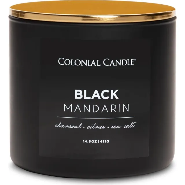 Colonial Candle Pop Of Color Black Mandarin - 411 gram zwart