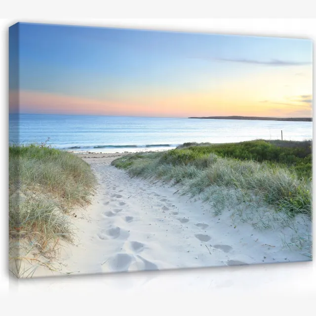 WALLARENA Canvas schilderij - 60x40 cm - Strand, Zee, Natuur, Uitzicht multikleurig
