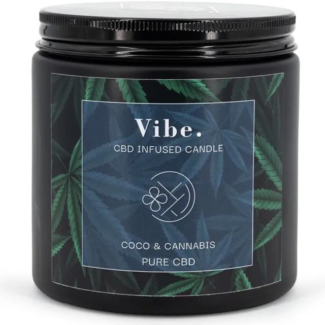 Candle brother Candle-Brothers Geurkaars - kokos en cannabis - met CBD - multikleurig donkerblauw
