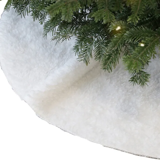 Unique Living kerstboomrok - wit - D90 cm - polyester - pluche - kerstboomkleed