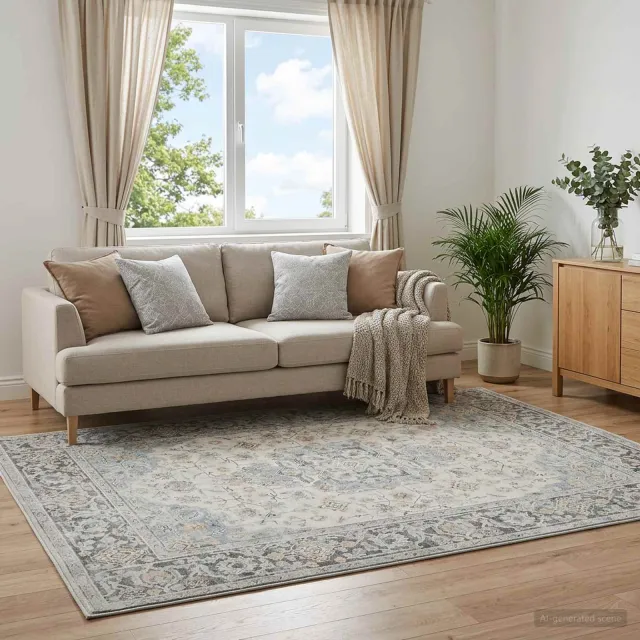 vidaXL Vloerkleed ORIZ Crèmekleurig 120 x 170 cm 100% polyester, foto 2