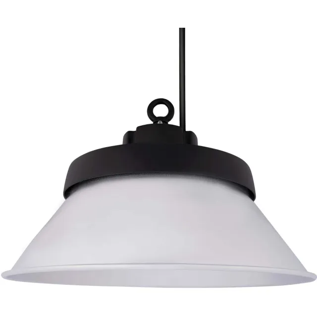 LEDVION LED High bay, Met Reflector, 90°, IP65, 100W, 192 lm/W, Driver, 4000K, Dimbaar, UFO lamp voor, werkplaatsverlichting, halverlichting, plafondlamp werkplaats Zwart