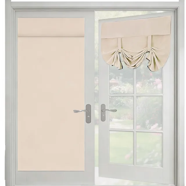 Famanu Verduisterende deurgordijnen, 66 x 173 cm, beige, ondoorzichtig en zelfklevend, ideaal voor ruimteafscheiding, eenvoudig te installeren zonder boren en perfect voor verschillende woonruimtes