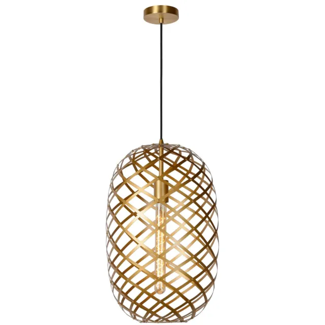 Lucide WOLFRAM - Hanglamp - Ø32 cm - 1xE27 - Mat Goud / Messing