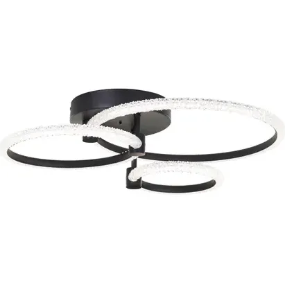 Brilliant Plafondlamp Aydin Zwart Met Kristaleffect 30w