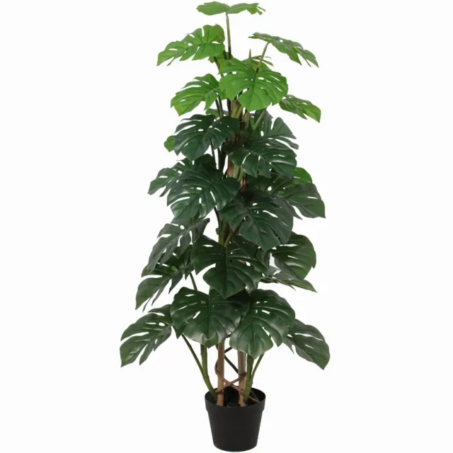 Trendyplants Kunst Monstera Monkey Leaf - Gatenplant - Kunstplant - Hoogte 125cm - Potmaat Ø18cm groen
