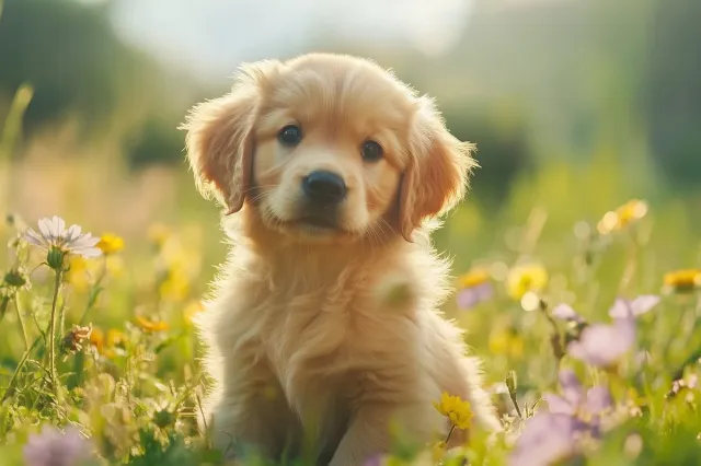 Alluvia Extra Grote A1 Puppy Poster goud