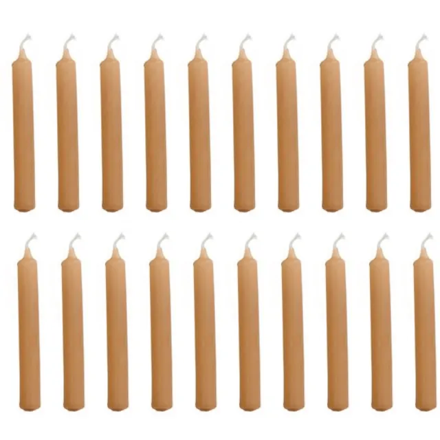 Rustik Lys Kleine, dunne Potloodkaarsjes (set van 20, 1.2 x 10cm) - Caramel