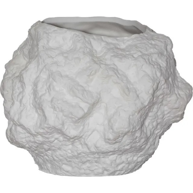 Element Accessories Keramische vaas ; look van rots of steen, trendy natuurlijk design.CHU20WH wit