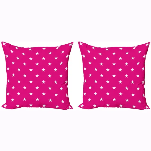 ABAKUHAUS Felroze Kussenhoes Set – 2x 40x40 cm – Dubbelzijdig