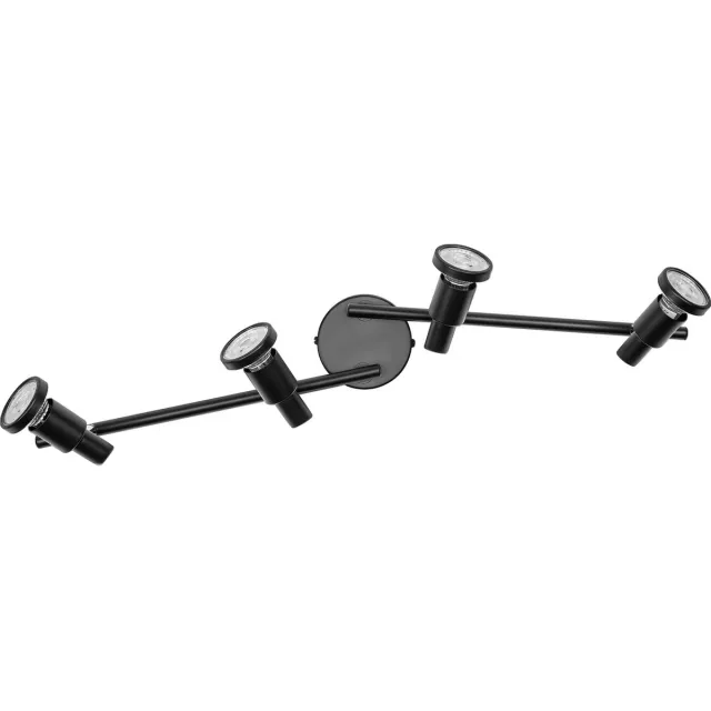 LEDVANCE LED SPOT GU10 4 x 3,4W, 920lm, zwart, 2.700K kleurtemperatuur, warm witte lichtkleur, tijdloos ontwerp, vervangbare ledlamp, ideaal voor interieurs, CRI 90, verstelbare koppen