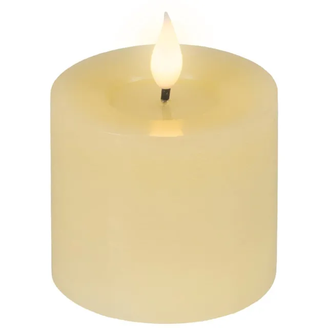 Lumineo led kaars echt wax creme 9,5 cm flikkerend