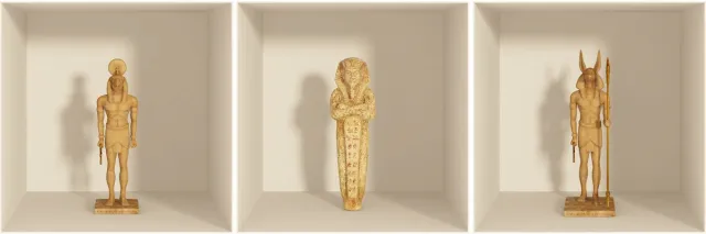 Ambiance Sticker Sticker met 3D-effect van Egyptische kleibeelden, 30 x 90 cm Multi color