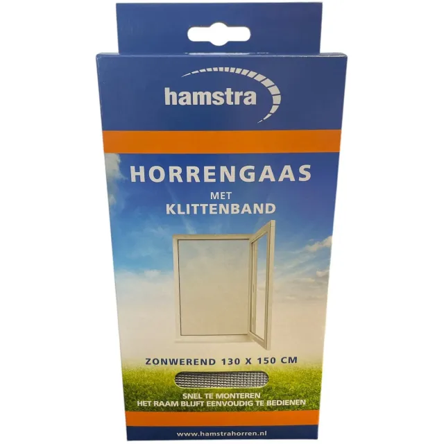 Hamstra horgaas met klittenband - zonwerend - zilver - 130x150 cm