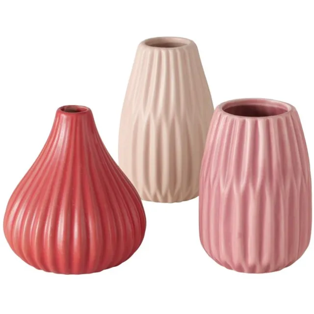 Boltze Home Boltze roze vaasjes set van 3 stuks. 3 kleuren
