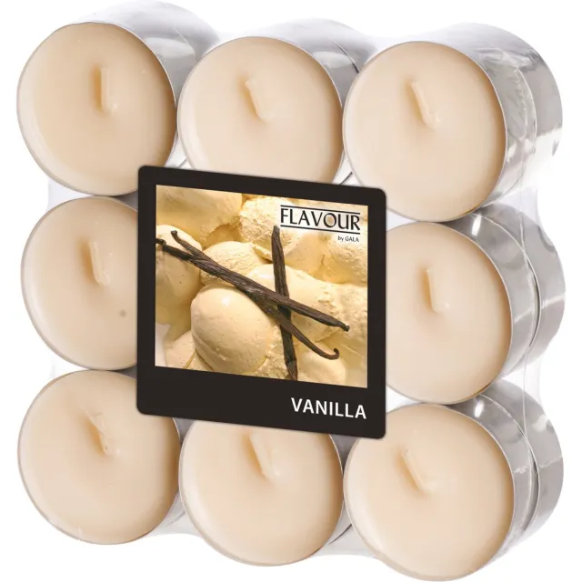 Conpax Candles Geur theelichtjes/waxinelichtjes - 18x - Vanilla aroma - 4,5 branduren Creme