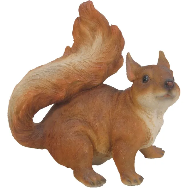 HotAnt Eekhoorn 16x17x11cm - Tuinbeeld - Dierenbeeld Bruin