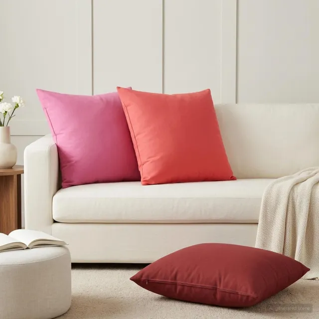 vidaXL Plaid kussen 2 st HEERLEN Rood 70 x 70 cm Polyester
