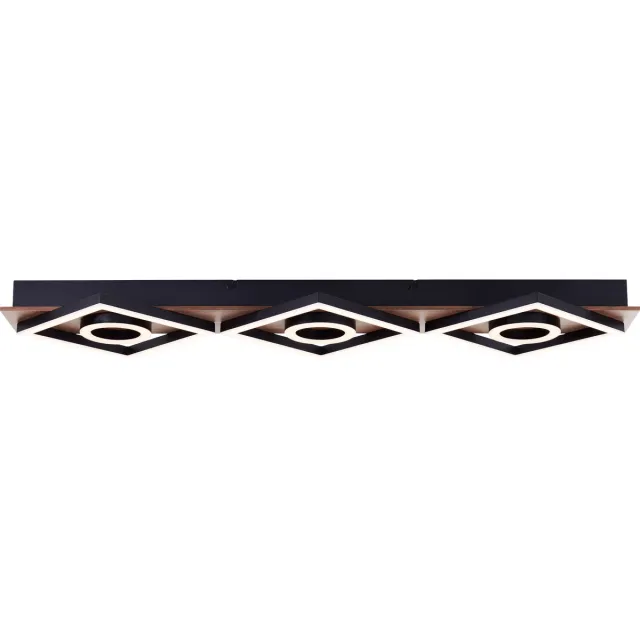 Brilliant Plafondlamp zwart met hout Maureen 88cm - G80113/76 Hout Zwart