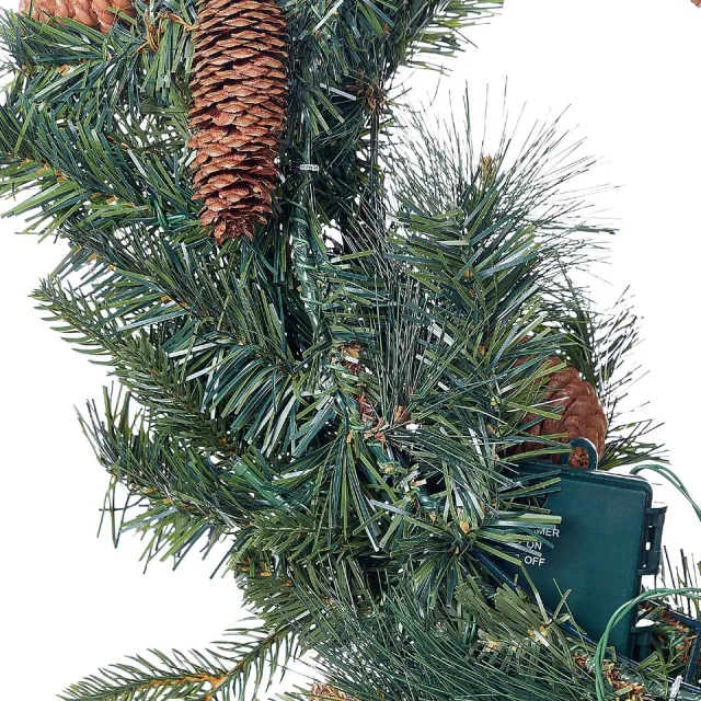 Beliani KAMERUN - Krans met LED - Groen - 60 cm - PVC