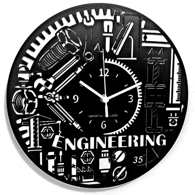 Instant Karma Clocks Technische Wandklok - Ingenieur Design - Uniek Cadeau