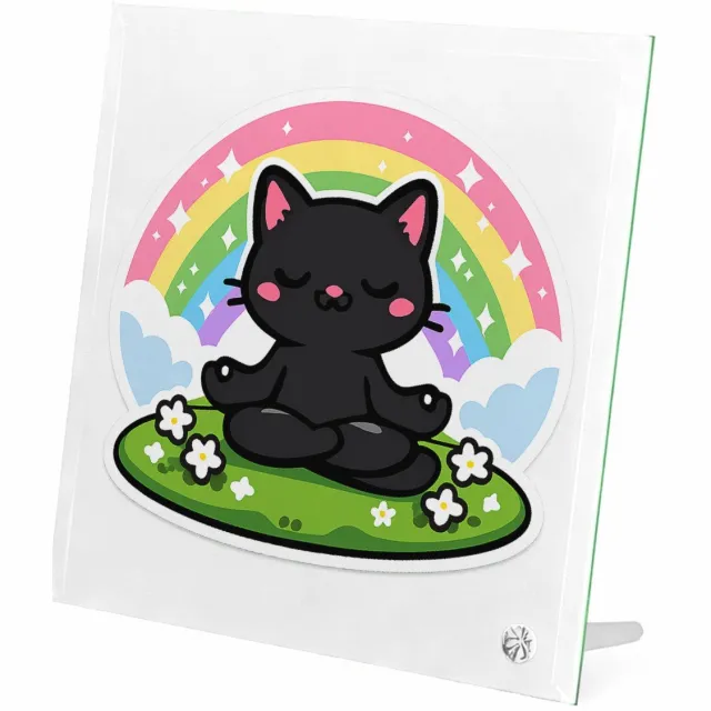 Mr Cadeautjes Glasframe 20 x 20 - design Een rustige maar grappige zelfzorgprint met een andere dierf | cadeau Wit