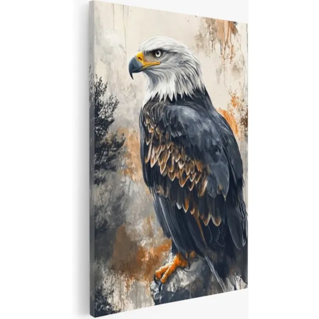 Saammp Canvas Schilderij - Zeearend - Dieren - Natuur - 50x70 - Foto op canvas - Wanddecoratie - Muurdecoratie Woonkamer - Slaapkamer decoratie - Canvas Print Multicolor