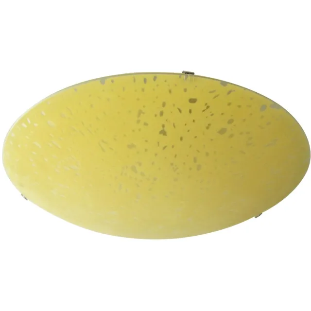 EGLO Plafondlamp glas geel Woonkamerlamp geel, metaal, 2x E27 fitting, DxH 39,5x8 cm