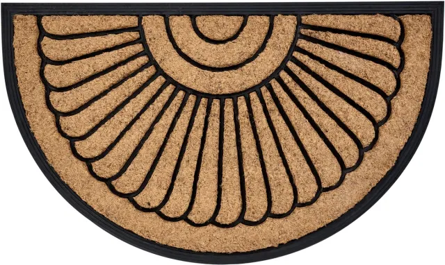 Beliani KORYAK - Deurmat - Natuurlijk/Zwart - 45 x 75 cm - Polyester