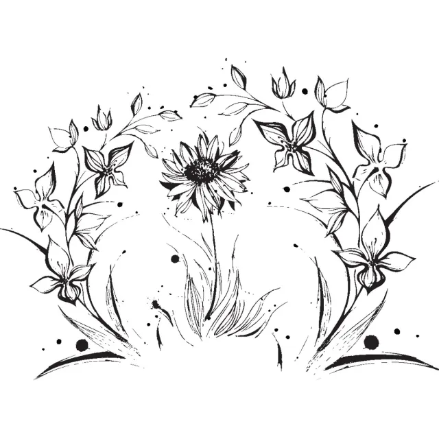 Ambiance Sticker Muurstickers - Artistieke Bloemen - zelfklevende achtergrond met transparante achtergrond - 100x135cm Multi color