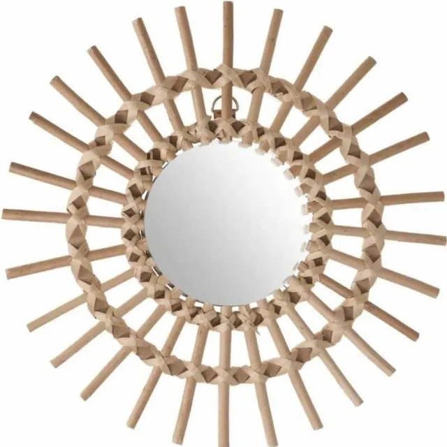 Atmosphera Wandspiegel - rond - rotan - D30 cm - bohemian/boho spiegel Beige moyen