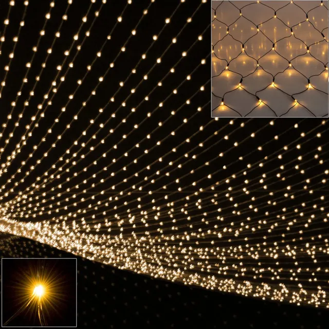 Monzana Lichtgordijn - 200x150cm 160 Leds - Binnen & Buiten Warm Wit