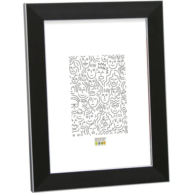Deknudt Frames fotolijst S41VK2 - zwart met zilverbies - A4 (21x29,7 cm)