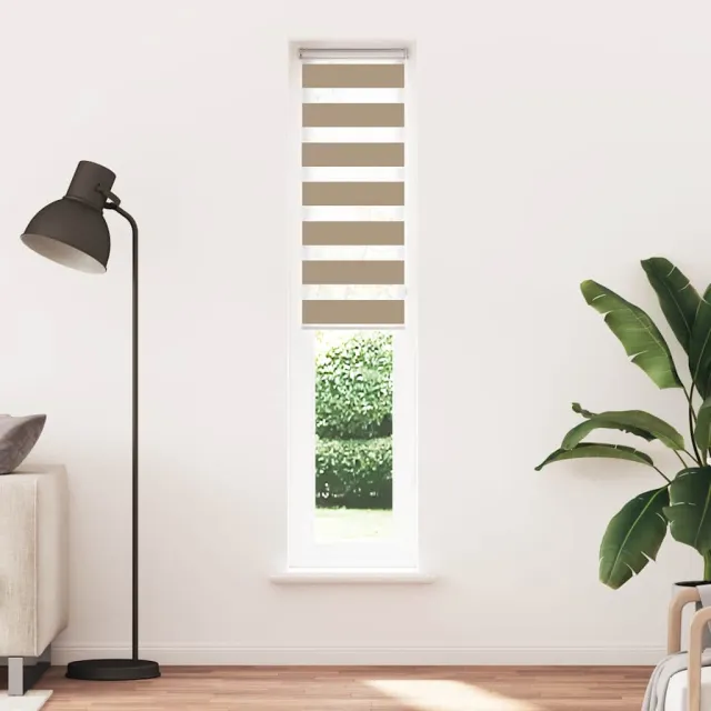 vidaXL Zebra Blind 45x200 cm stofbreedte 40,9 cm polyester zandbruin
