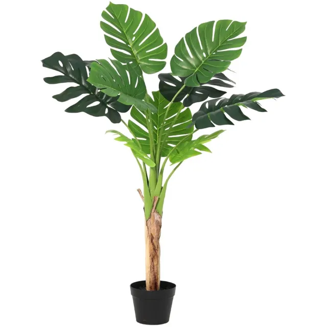 Introgreen Nep Gatenplant Monstera 120cm – Kunstplant Monstera Deliciosa voor binnen Groen
