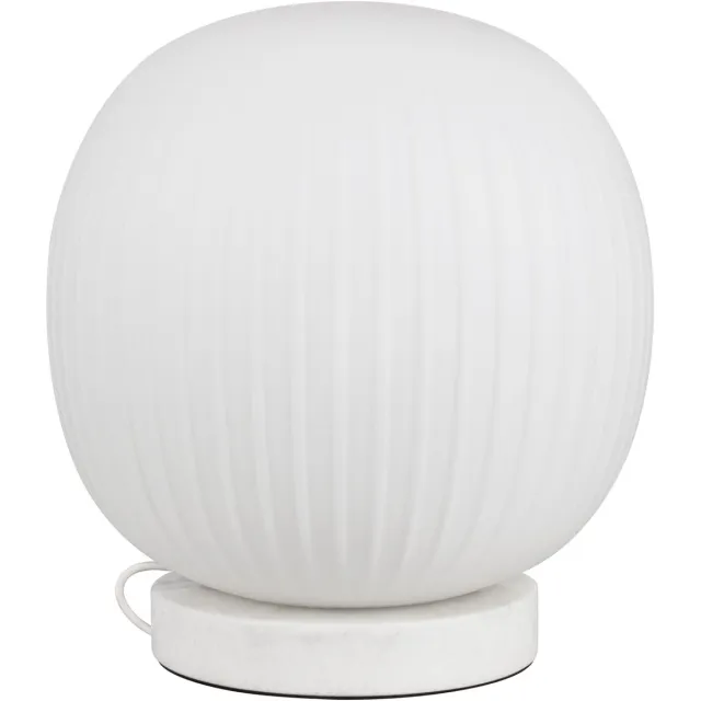 Osram DECOR Glazen Lantaarn Tafellamp E27, 310mm, Wit, Marmer/Metaal/Glas, Textielkabel