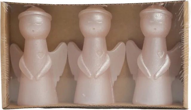 Rustik Lys Kleine figuurkaars 'Engel' (Set van 3, Skin Metallic)