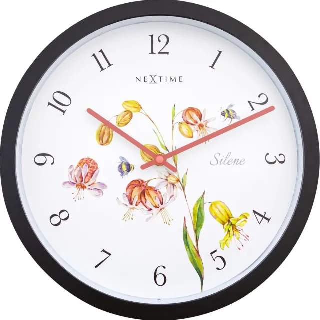 NeXtime Silene – Buitenklok – 30.5 cm – Metaal – Wit – Weerbestendig zwart